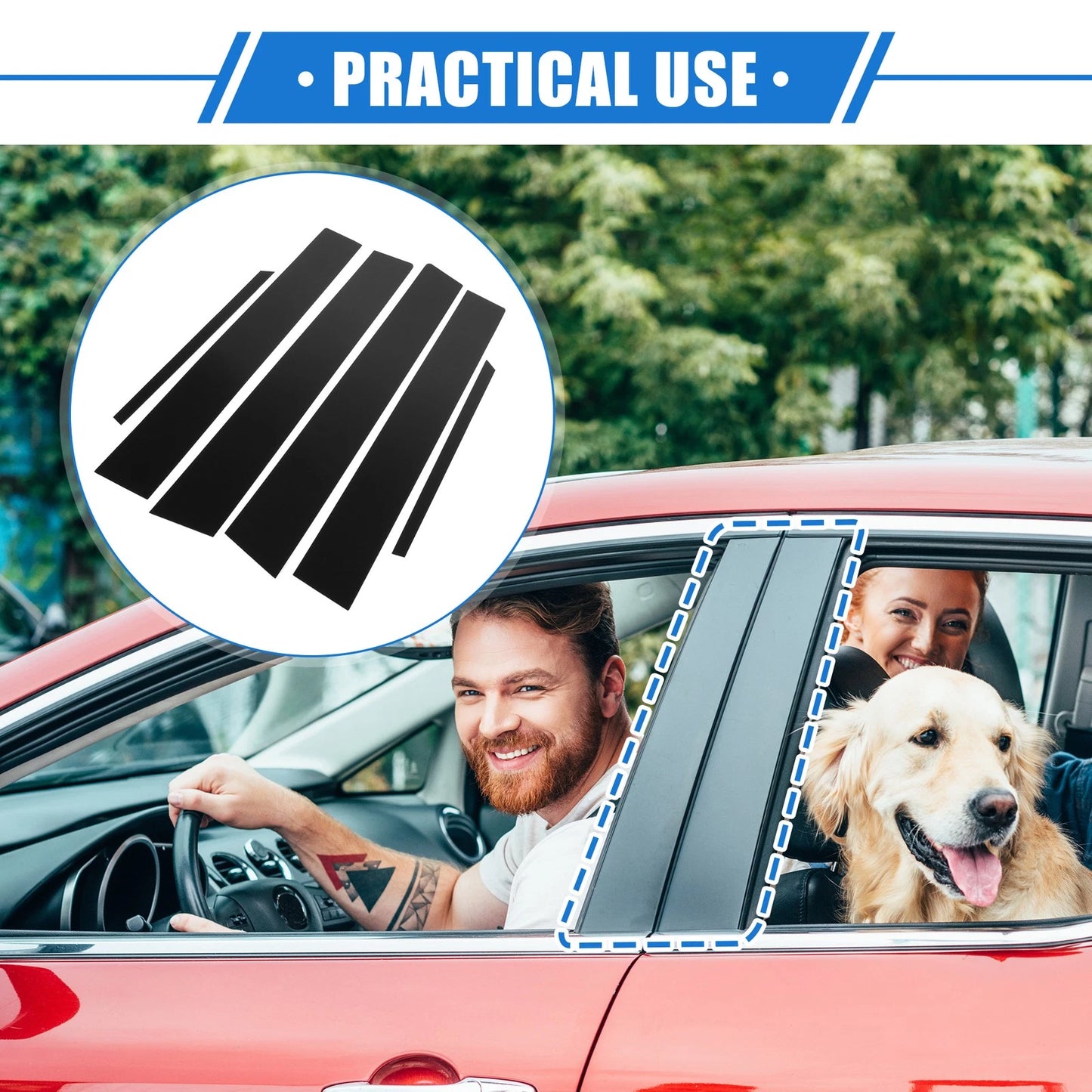 6 x Pillar Post Trim Covers for Toyota Corolla (2009-2013) Black