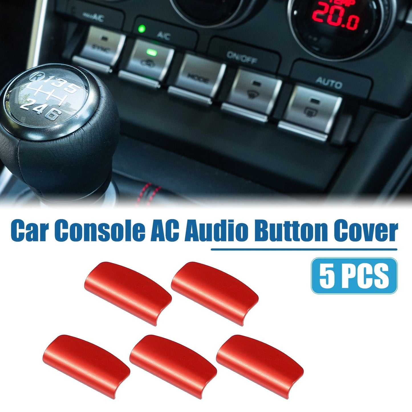 5 x Console Multimedia Button Cover for Toyota GR86 / Subaru BRZ Red