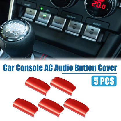 5 x Console Multimedia Button Cover for Toyota GR86 / Subaru BRZ Red