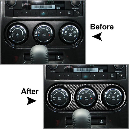 Black Carbon Fiber Air Conditioning Switch Panel Trim for Dodge Challenger (2008-2014)