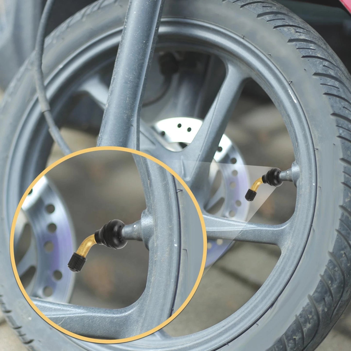 Tire Valve Stem / 10pcs / 120 Degree Snap-in Rubber Base for Car/Motorcycle