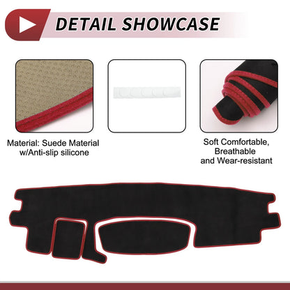 Dashboard Cover Mat for Toyota Roomy Tank 2016-2020 Protector Pad Black Red