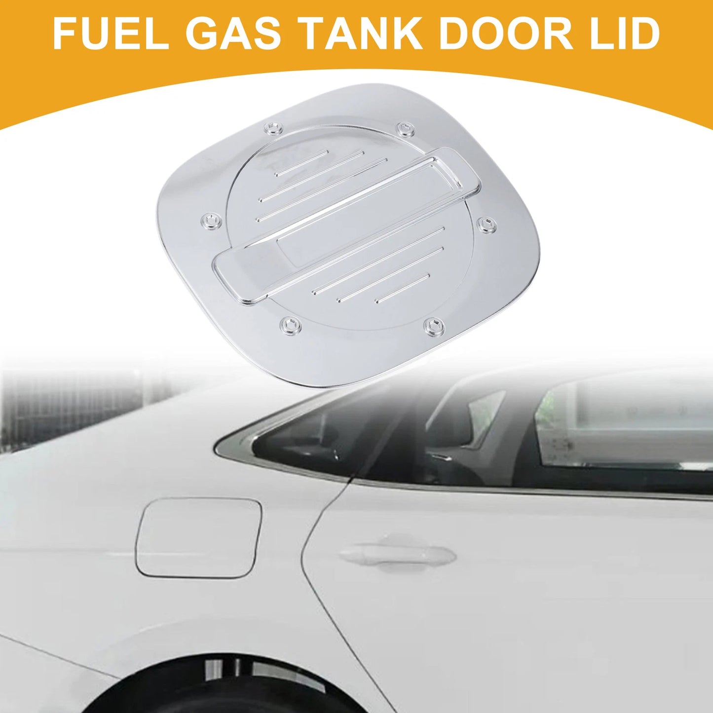 Fuel Tank Door Cap for Ford Escape 2020-2025 Gas Tank Flap Chrome Silver