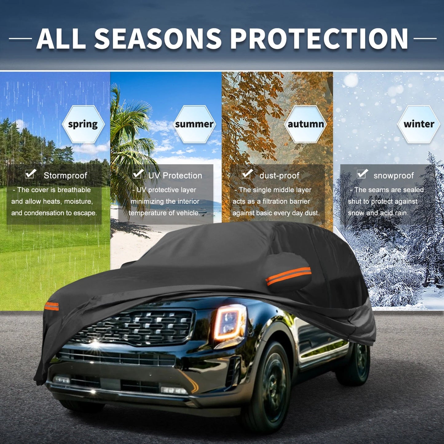 Waterproof Aluminum Film Car Cover for Kia Telluride (2020-2023)