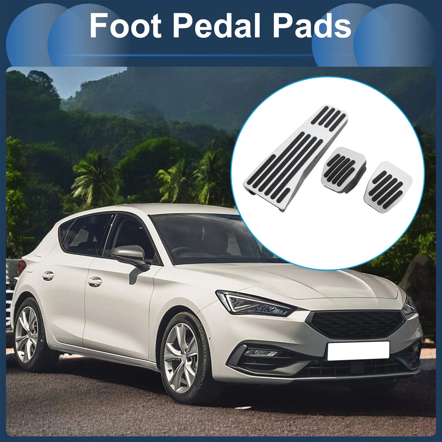 3 Pcs Foot Accelerator Pedal Covers for Mazda 3 (2020)