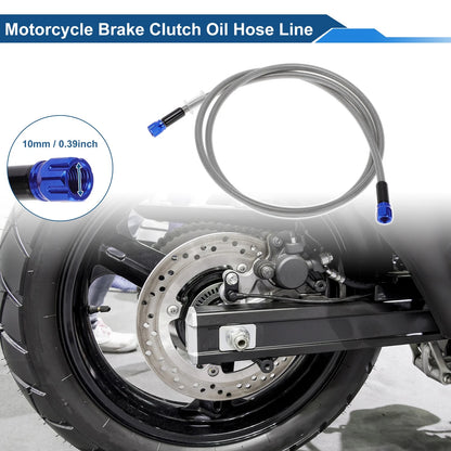 150cm Brake Clutch Oil Hose Line for Motorcycles Silver Tone