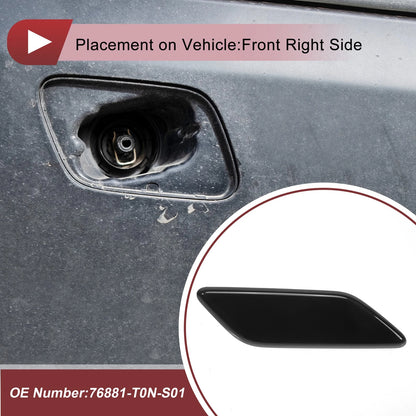 Front Right Washer Nozzle Cover for Honda CR-V (2015-2017) Black 1 Pcs