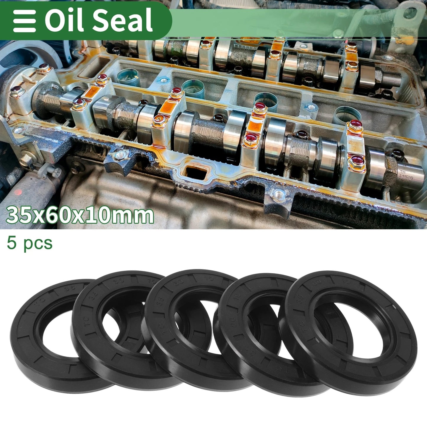 Oil Seal 35x60x10mm 5 Pcs Seal Ring Rotary Shaft Seal NBR Rubber for Universal
