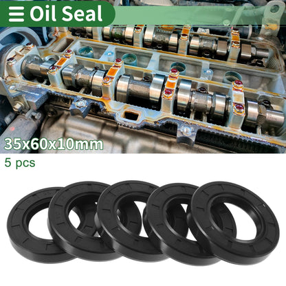 Oil Seal 35x60x10mm 5 Pcs Seal Ring Rotary Shaft Seal NBR Rubber for Universal