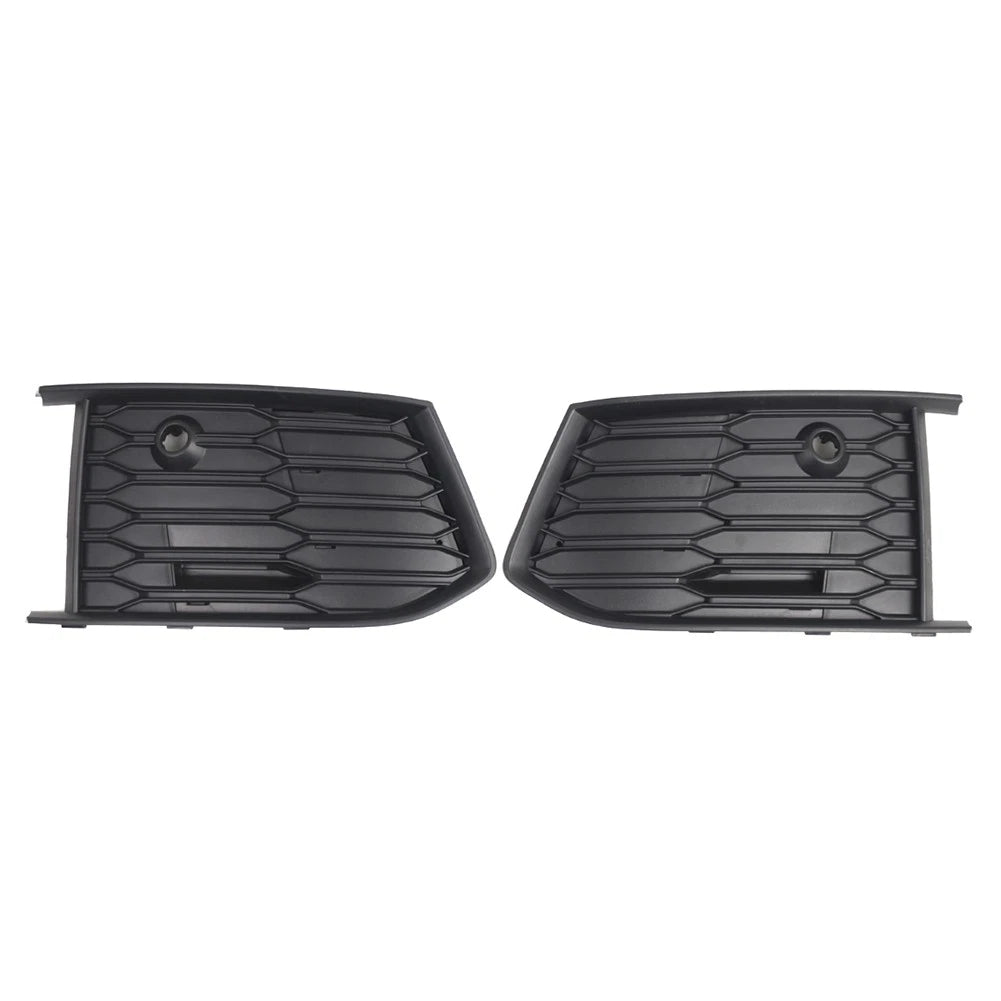 Front Bumper Fog Light Grille Covers Matte Black for Audi A6 S6 (2018-2024)
