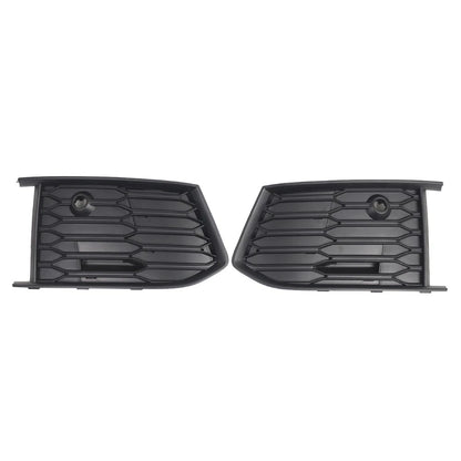 Front Bumper Fog Light Grille Covers Matte Black for Audi A6 S6 (2018-2024)
