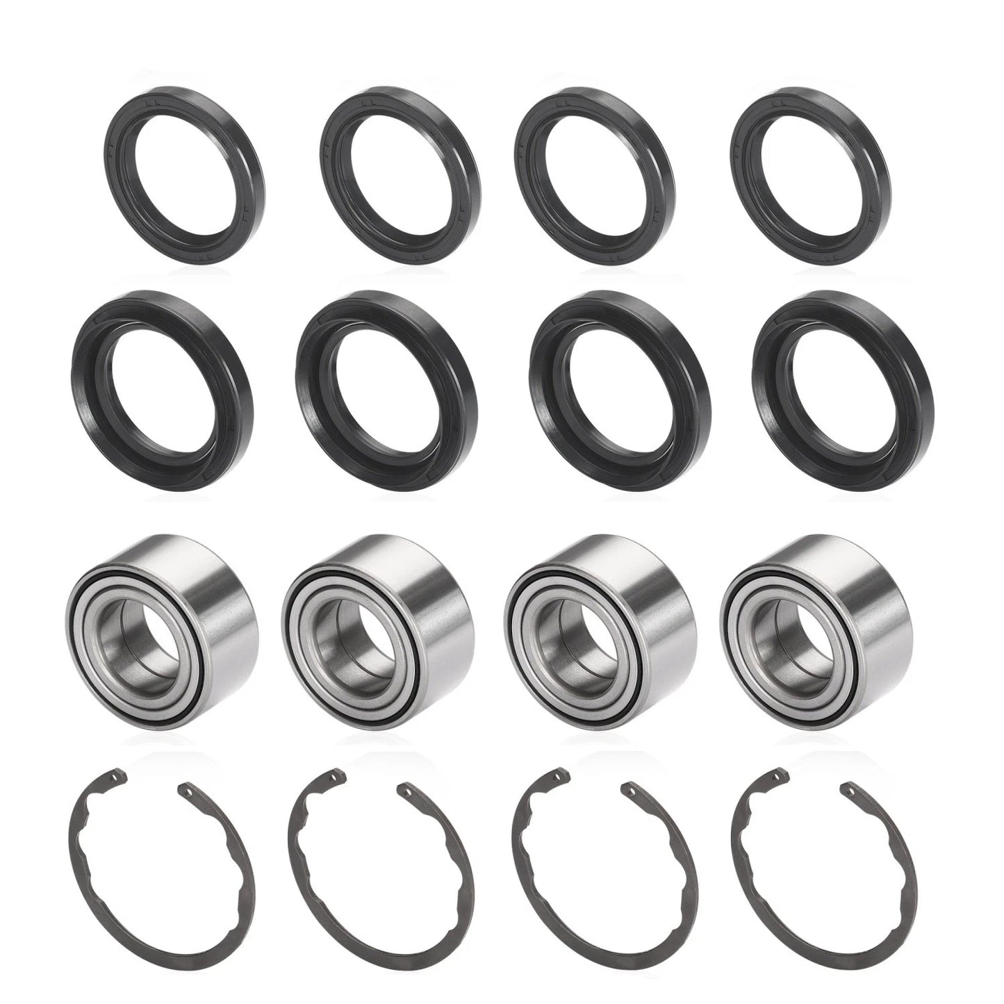 4x Front/Rear Bearing w/Circlip for Kawasaki Bayou 300 400 Prairie 300 400 (1990–2006)
