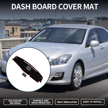 Dashboard Cover Mat for Toyota Crown 2012-2018 Black Red 1 Set