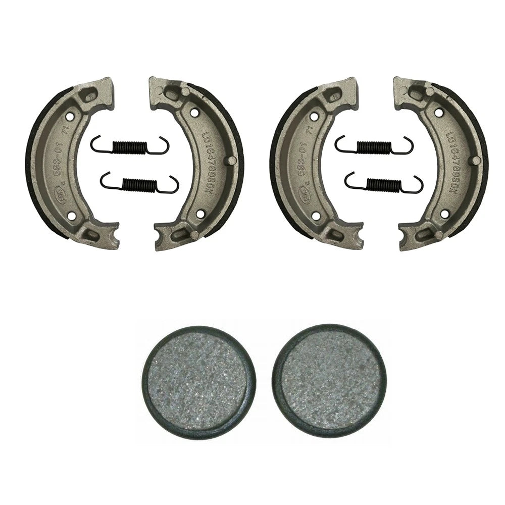 2x Front Brake Shoes & Rear Brake Pads for Yamaha Moto-4 (1987–1988)