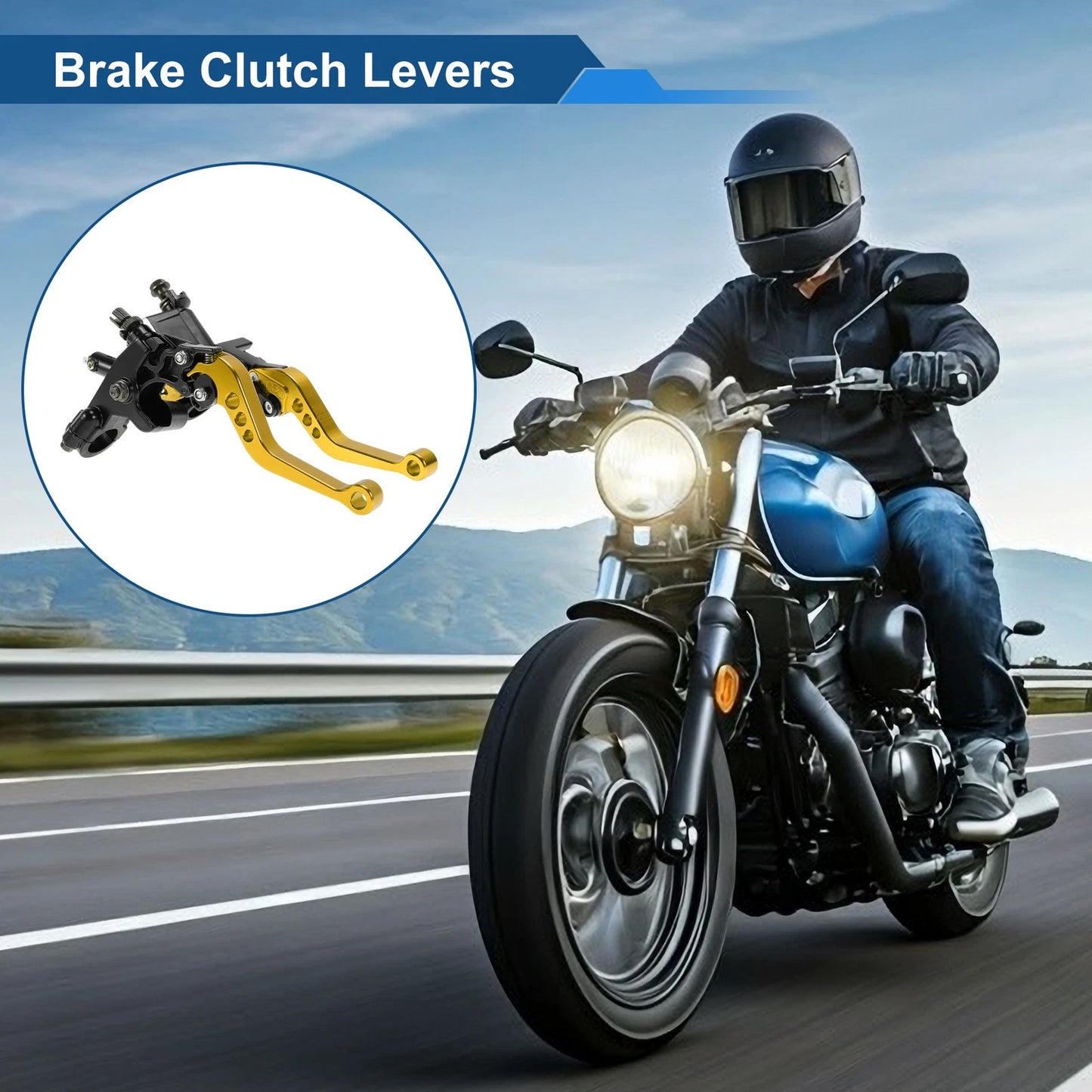 Solid Gold Tone Adjustable Short Brake Clutch Levers for Honda