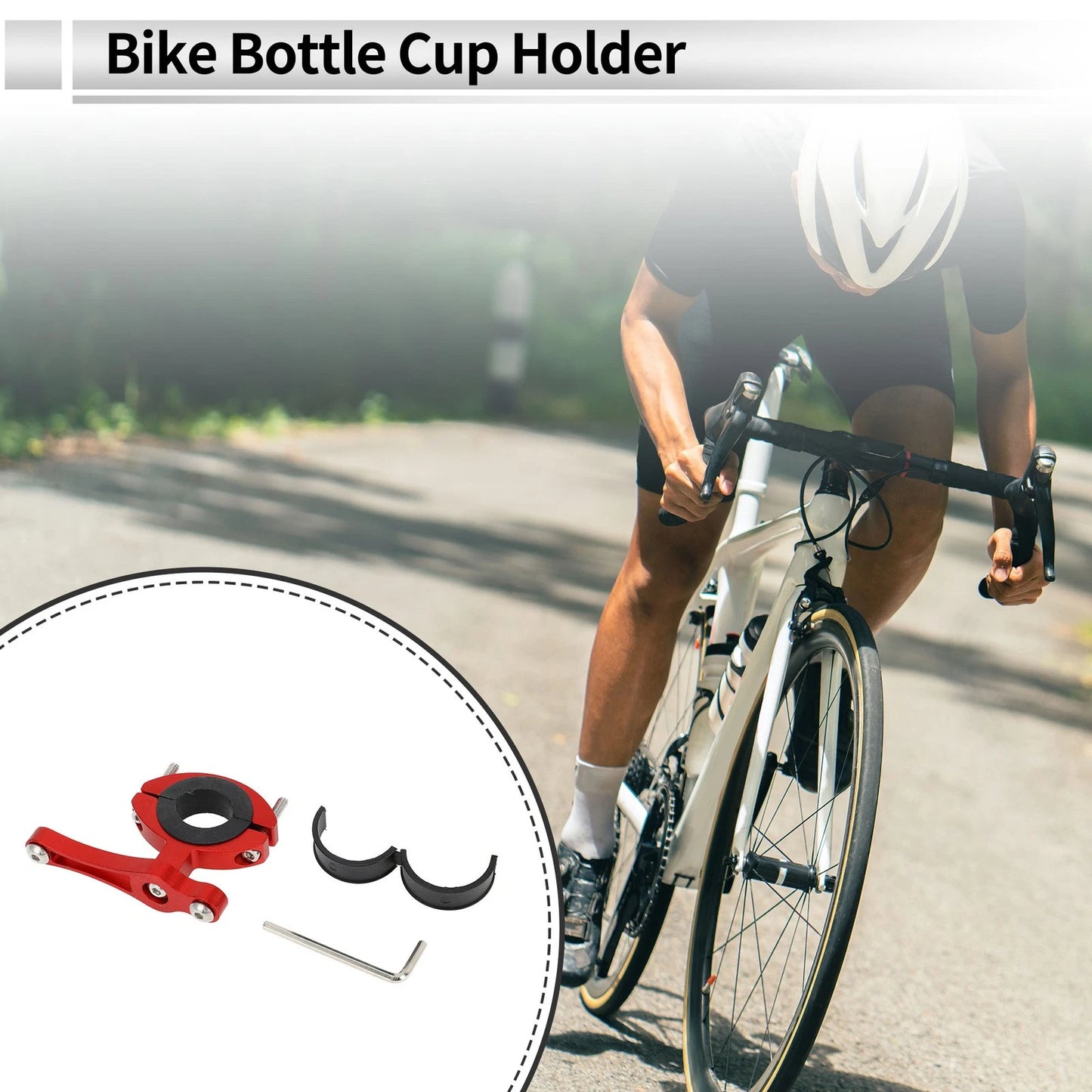 Drink Holder / Red Aluminum Water Bottle Cup for Motorcycle Bicycle Universal