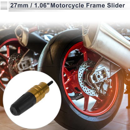 16mm Aluminum Alloy Motorcycle Slider Frame Bolt Nut 1 Set Gold Tone