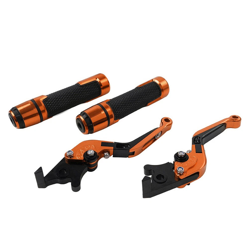 Orange Extendable Brake Clutch Levers & Handlebar Grips for Kawasaki Z1000