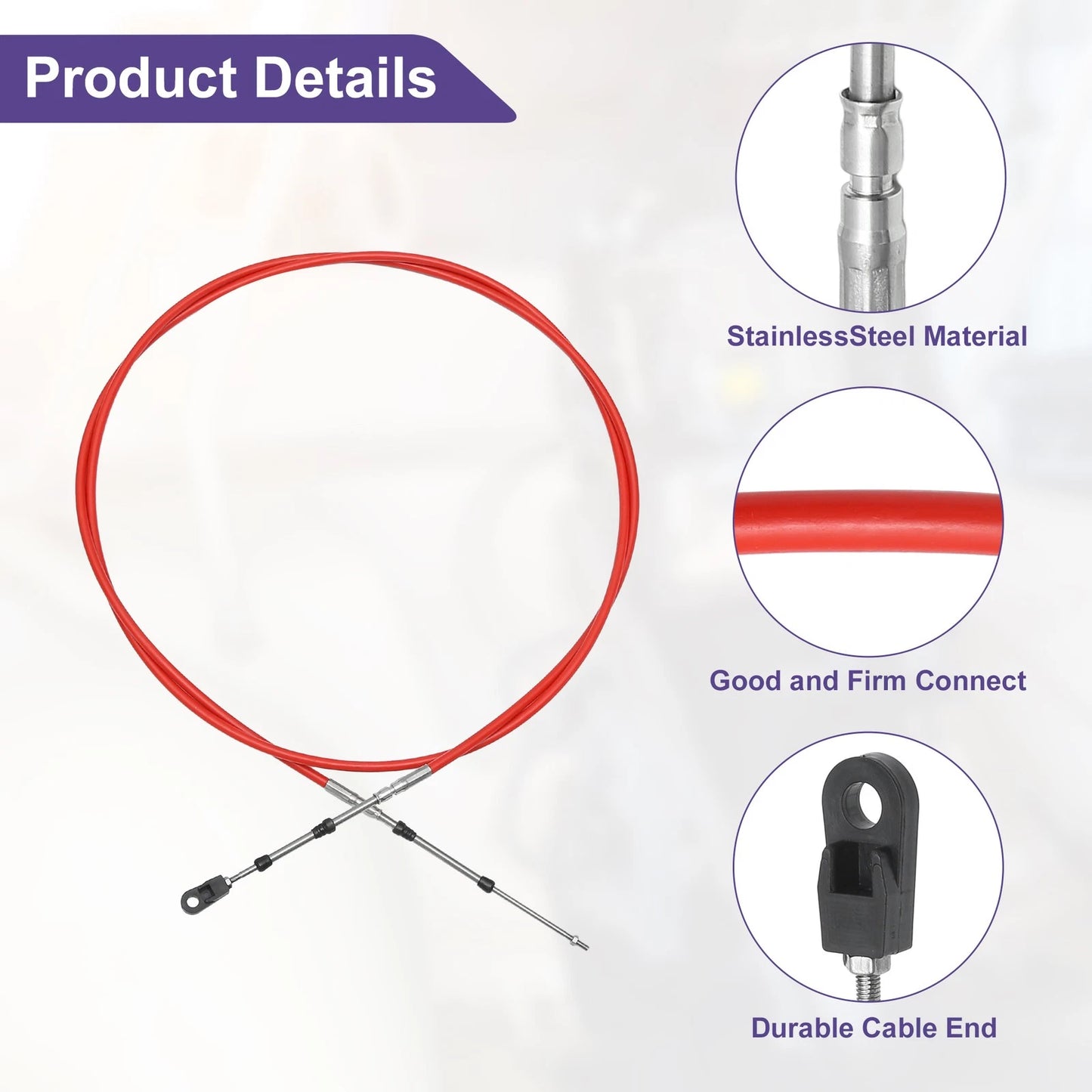 Throttle Control Cable / 300cm 10FT for 33C/3300 Marine Boat