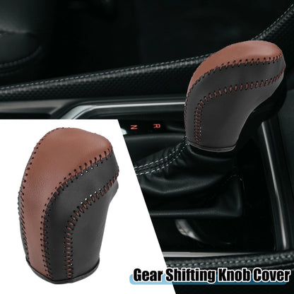 Car Gear Shifting Knob Cover for Toyota Camry (2018-2023) - Black with Brown Stitches