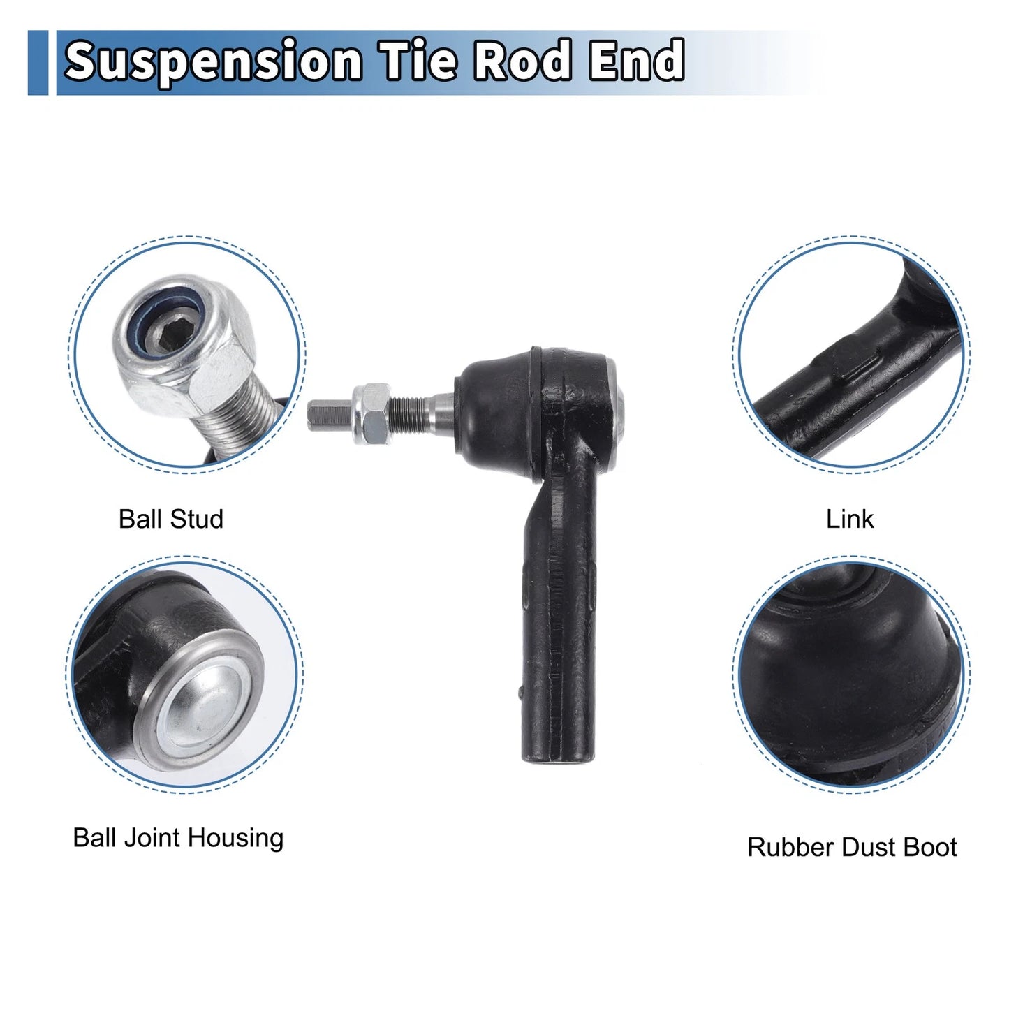 Front Outer Tie Rod End Links for Dodge Dakota (2000-2004)