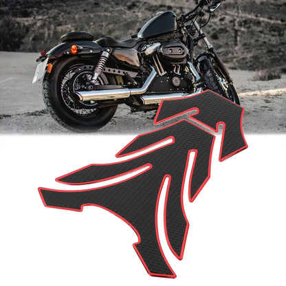 Motorcycle Fuel Tank Protector 3D PVC Rubber Pad Emblem Badge Sticker Red Decal for Motorcycle