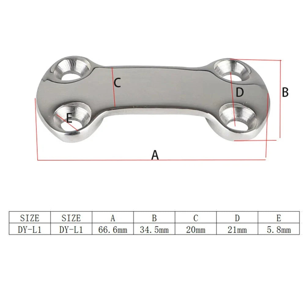 Marine Pad Eye Plate Set 4 Stainless Steel Deck Loops for Boat/RV Cargo