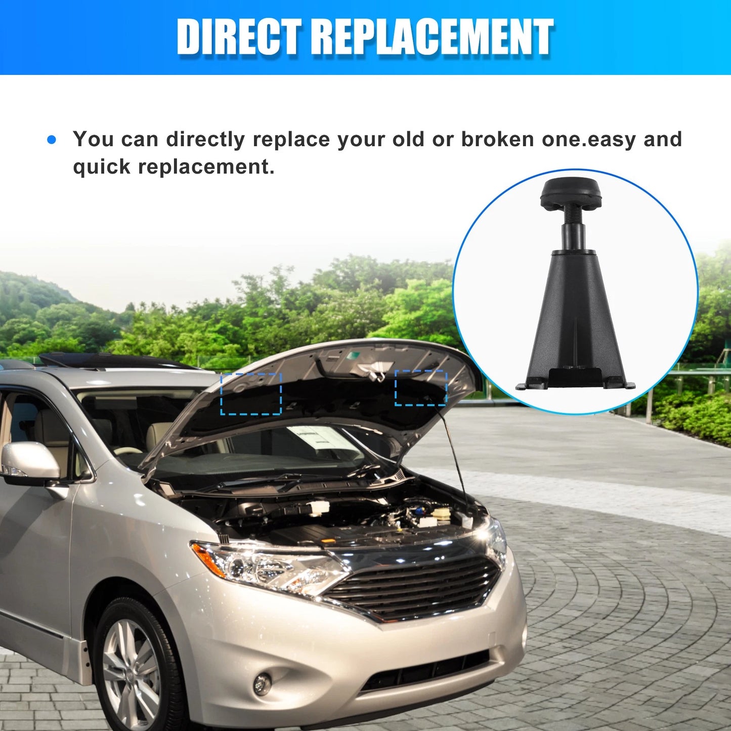 Rubber Hood Bumper Stops for Ford Escape, C-Max (2003-2019)