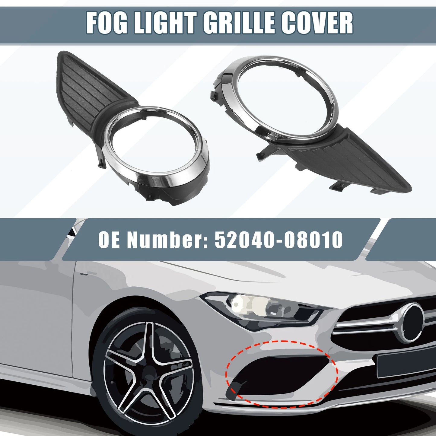 Left Right Fog Light Grille Covers for Toyota