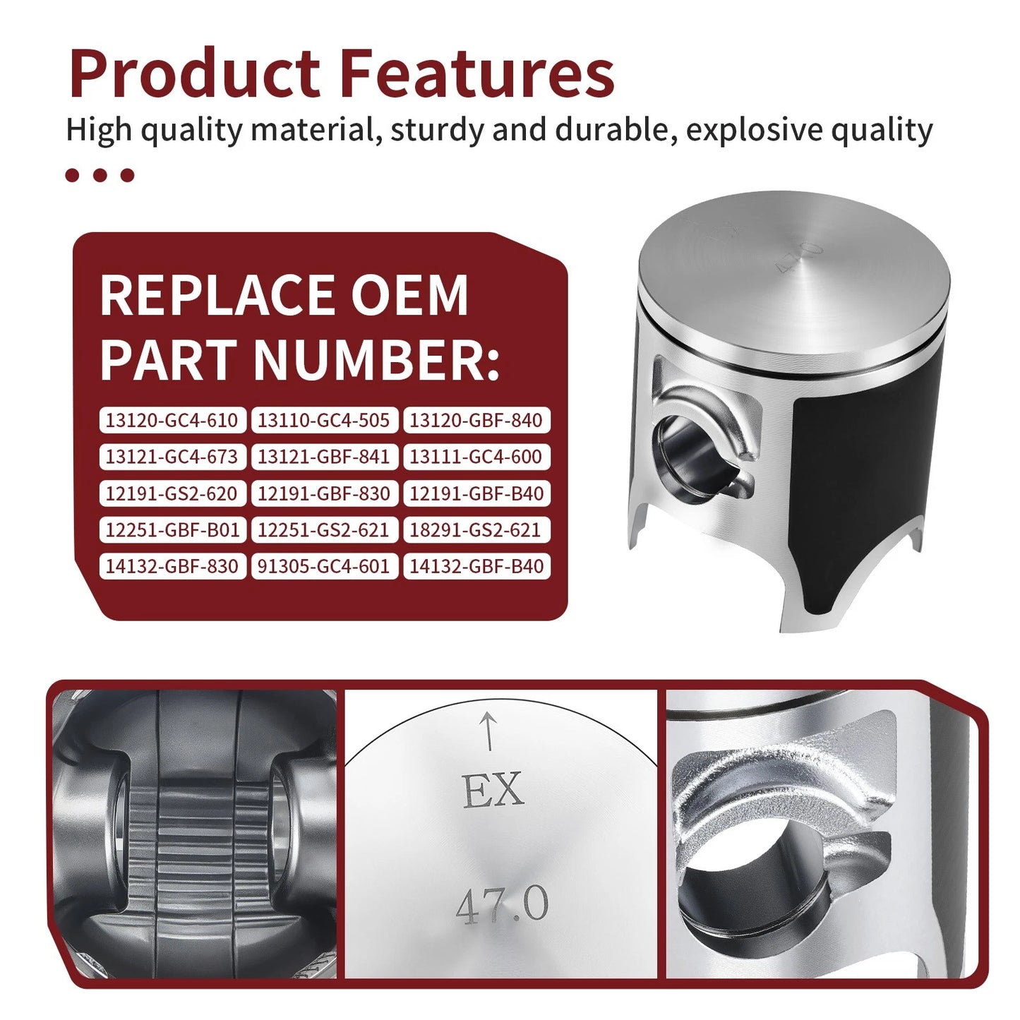 Piston Top End Gasket Kit for Honda CR80R 1992-2002 Stock Bore 47mm