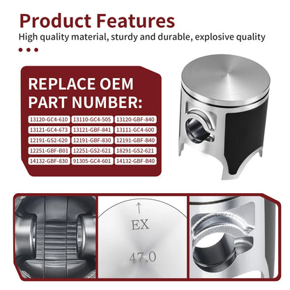 Piston Top End Gasket Kit for Honda CR80R 1992-2002 Stock Bore 47mm
