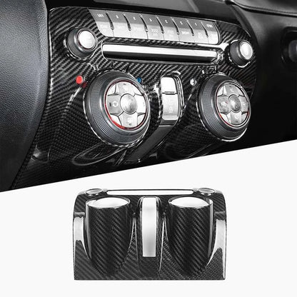 Carbon Fiber Console AC Radio Panel Cover Trim for Chevrolet Camaro 2010-2015