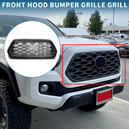 Front Bonnet Bumper Grille for Toyota Tacoma 2021-2023 Black Deep Gray