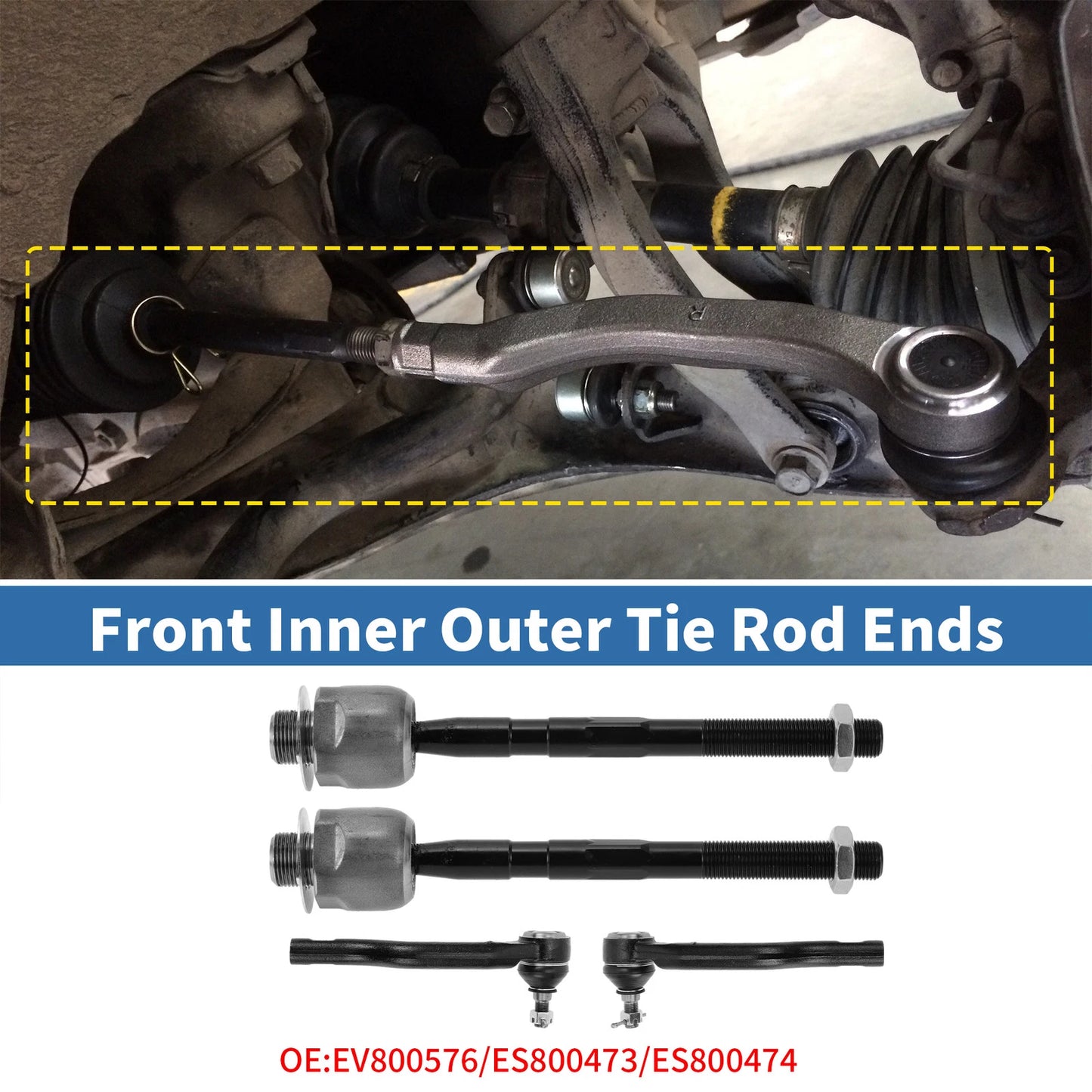 6pcs Tie Rod End Links for Ford Edge (2007-2014)