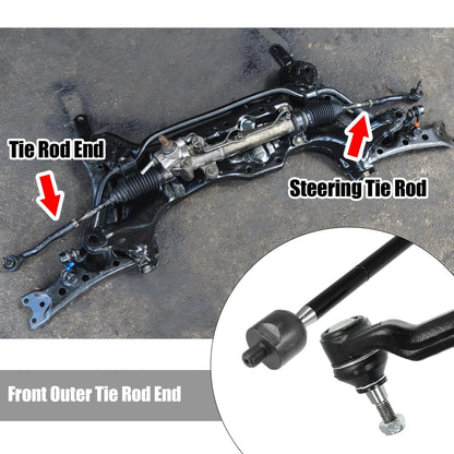 4pcs Front Inner Outer Tie Rods for Ford Focus, C-Max, Escape (2012-2017)