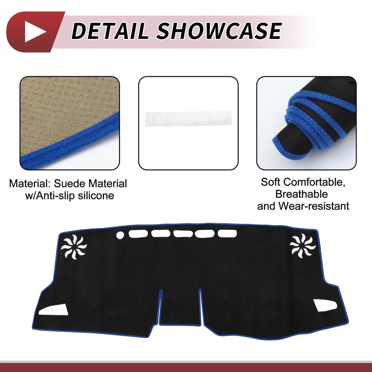 Dash Cover Mat for Toyota Corolla & Cross 10 Series Black Blue (2020-2023)