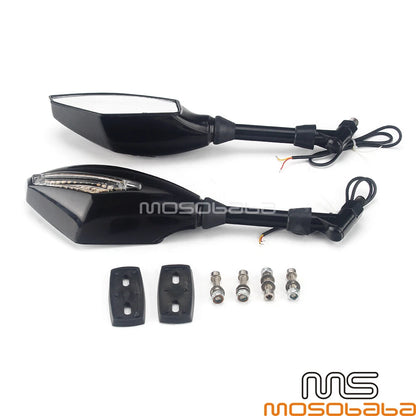 LED Turn Signal Integrated Mirrors for Honda CB500F, NC700X, Yamaha V-Star 1300
