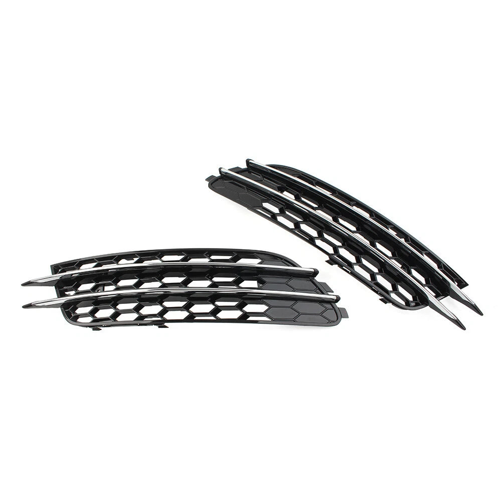 Front Bumper Honeycomb Mesh Fog Light Grille Cover for Audi A6 C7 (2012-2018)