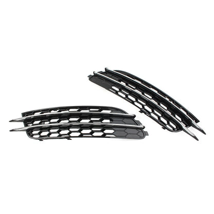 Front Bumper Honeycomb Mesh Fog Light Grille Cover for Audi A6 C7 (2012-2018)