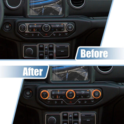 Air Conditioner & Headlight Switch Knob Cover Set for Jeep Wrangler (2007-2018)