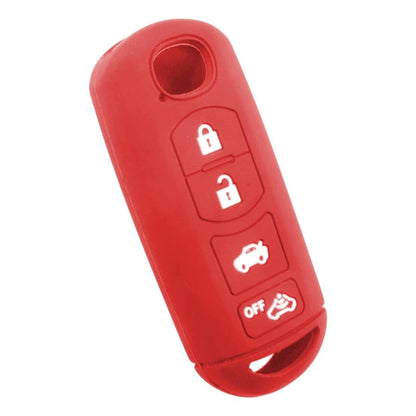 Red Silicone 4 x Button Key Cover Case for Mazda 2, 3, 5, 6, CX-5, CX-7, CX-9