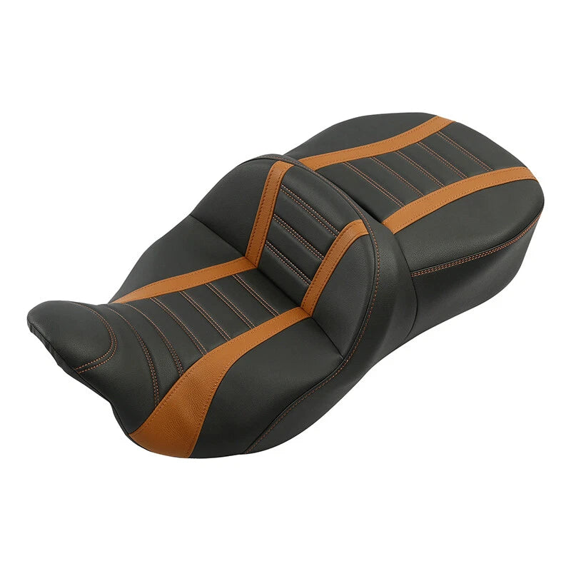 Driver & Passenger Seat for Harley Street Road Glide (2009-2023) Black/Orange