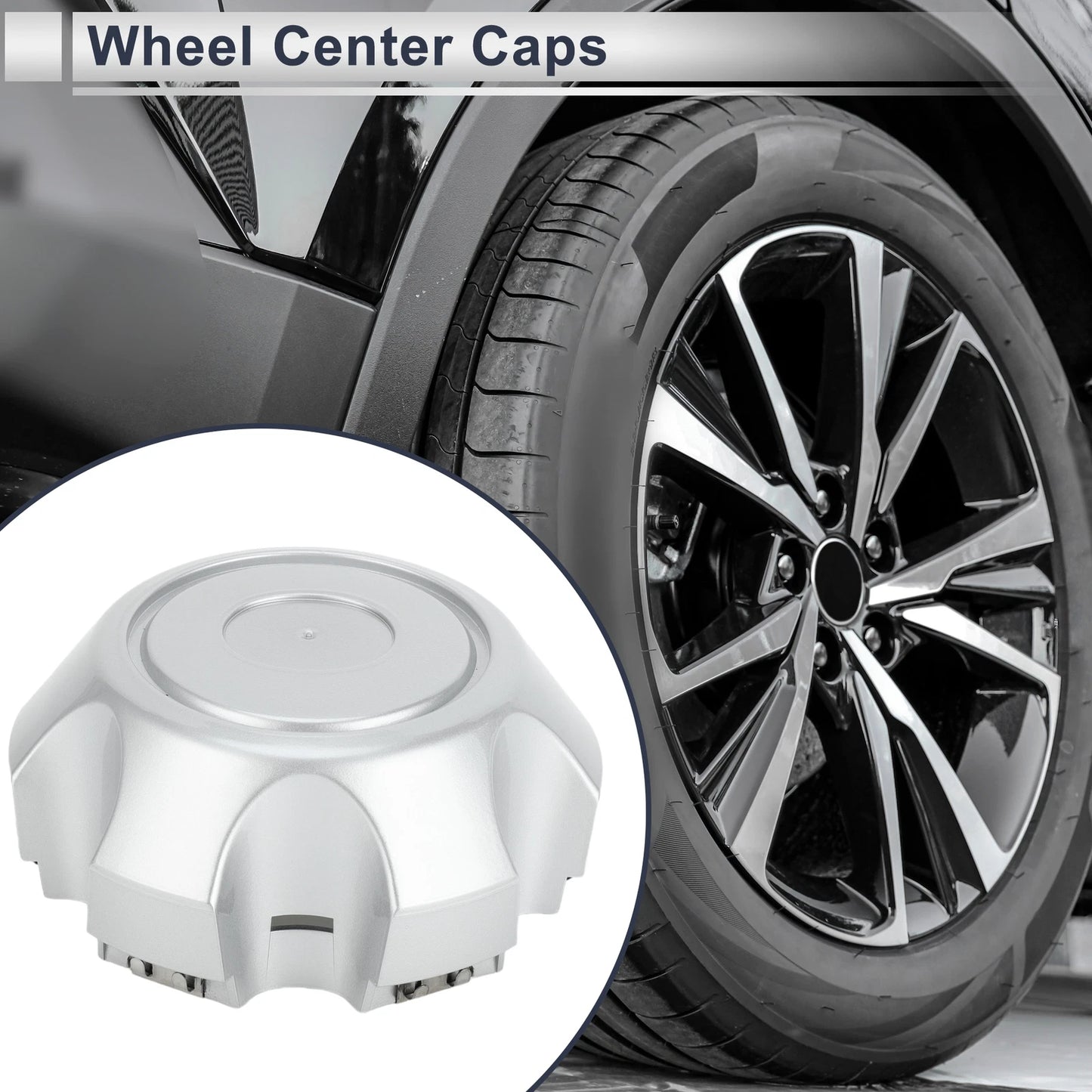 Wheel Center Caps for Toyota Land Cruiser (2008-2023) - Silver Tone Plastic 1 x