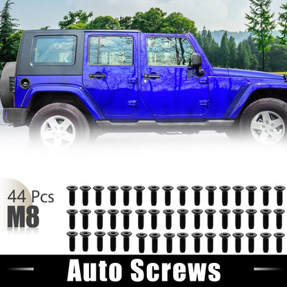 44pcs Auto Screws for Jeep Wrangler CJ7 YJ TJ Tailgate Door Bolts (76-06)