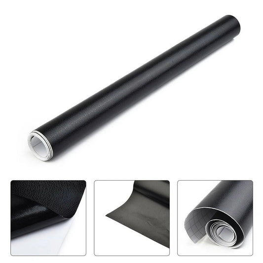12x40 Leather Skin Textured Vinyl Wrap Sticker Interior Black for Car