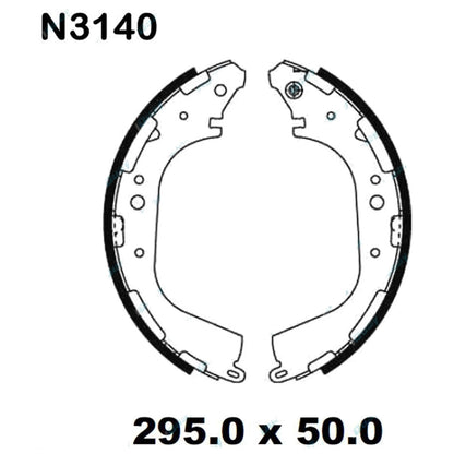 Rear Brake Shoes Set for Nissan Pathfinder R50 1995-2005 4X4 V6 VG33E 3.3L Drum