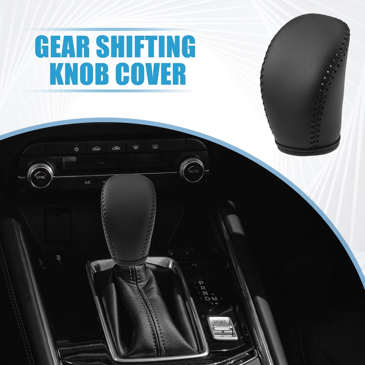 Gear Shift Head Knob Cover for Infiniti Q50 (2018-2020) Faux Leather Black