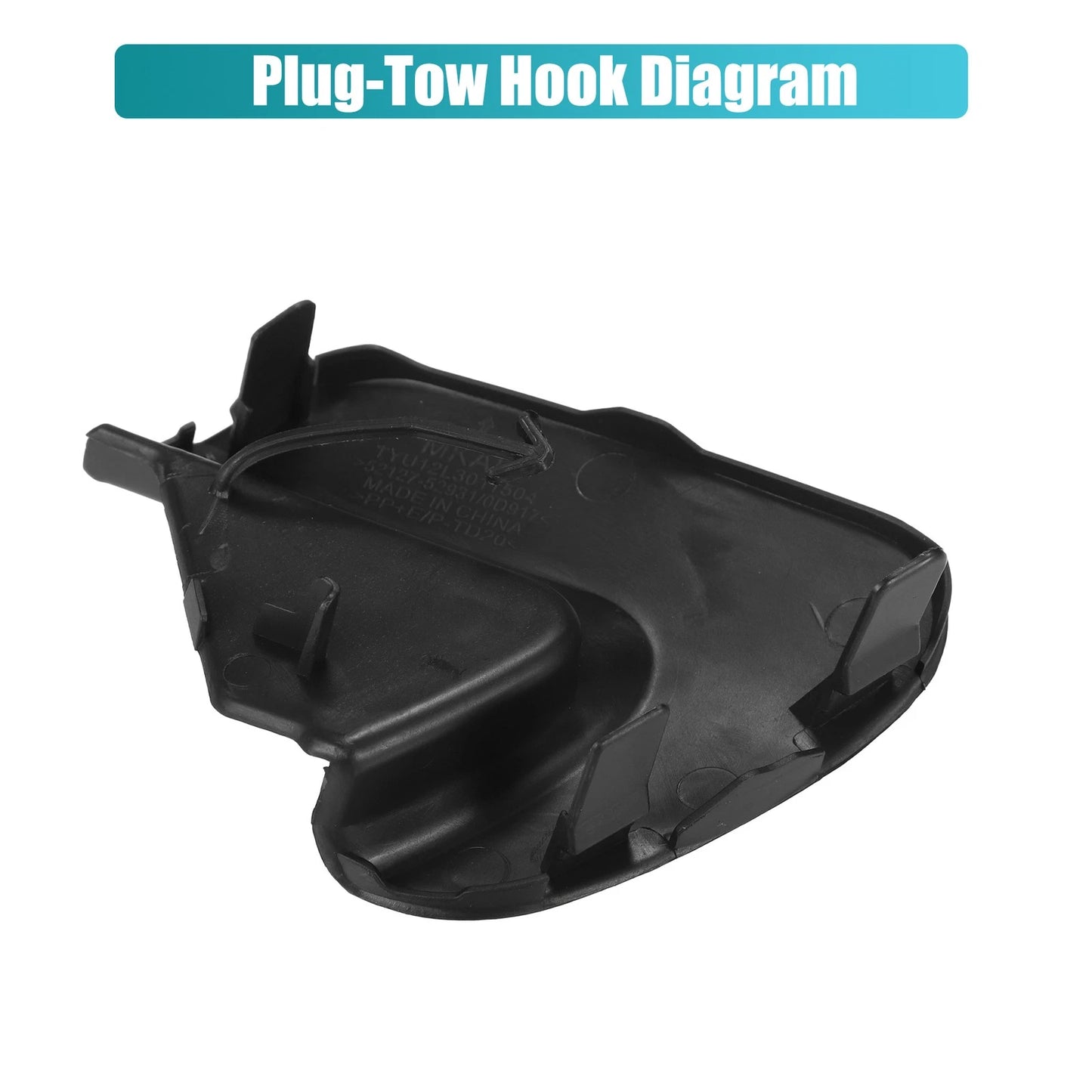 Front Right Bumper Tow Hook Cover for Toyota Yaris (2006-2011) Black