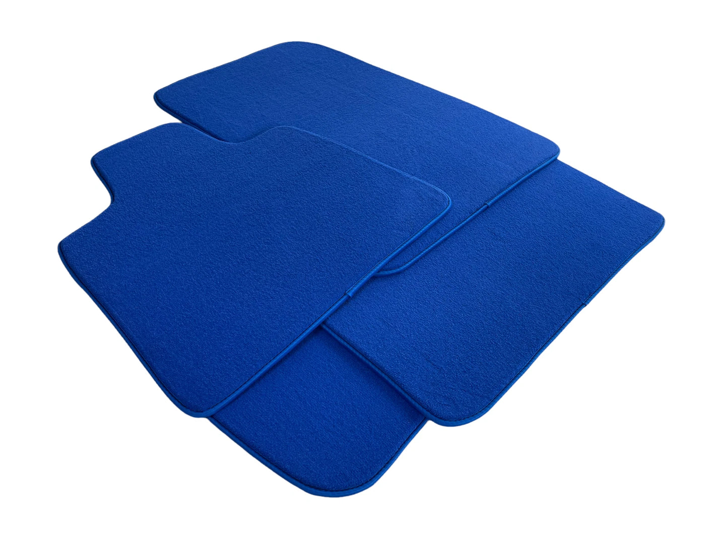 Premium Blue Leather Floor Mats for Rolls Royce Shadow (1965-1977)