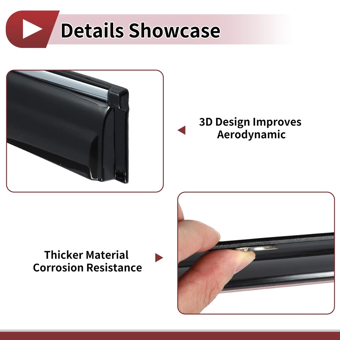Window Deflectors for Ford Escape Side Window Vent Visors Black (2013-2019)